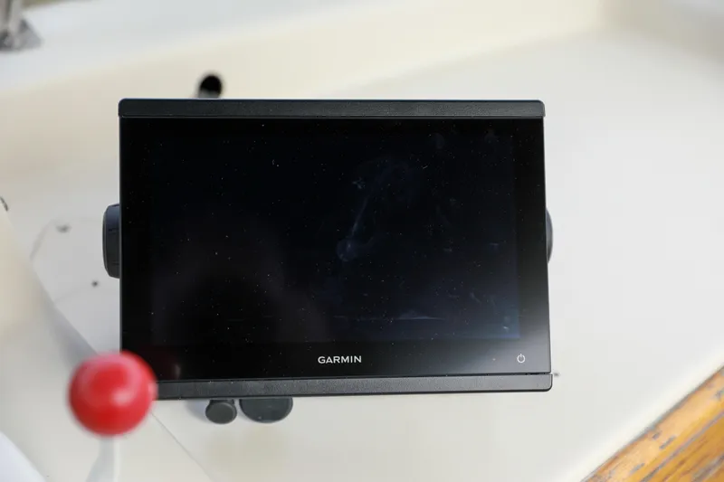 Slide: The Image of Garmin navigation display on 1991 Silverton 41 Aft Cabin yacht dashboard. - 51