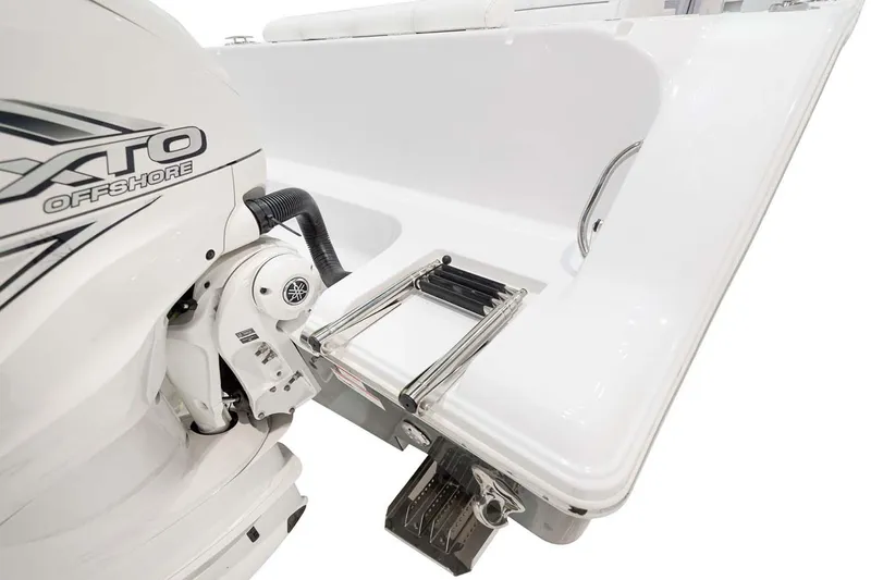 Slide: The Image of Manufacturer Provided Image: 2025 Sportsman Open 322 Center Console boat with XTO Offshore engine and swim ladder. - 19