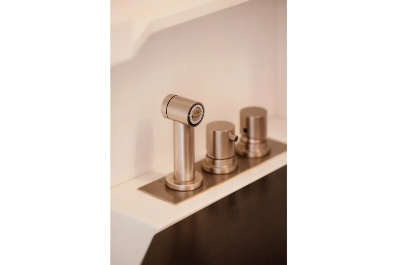 Slide: The Image of Modern faucet controls on a Wally 48 yacht, 2021 model. - 56