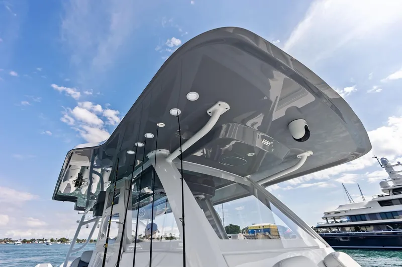 Slide: The Image of 2024 Invincible 43 Open Fisherman boat with sleek design and advanced features. - 18