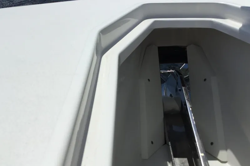 Slide: The Image of 2024 Sea Hunt Gamefish 28 Coffin Box, interior view with sleek design details. - 25