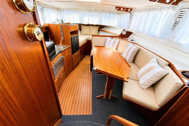 Slide: The Image of Control panel of a 1975 Apollo 32 Deluxe TT boat with sonar and navigation devices. - 14