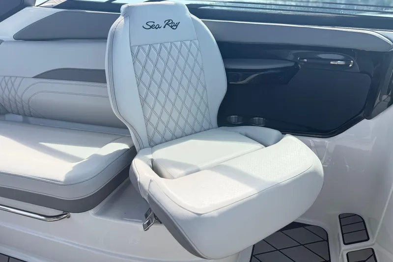 Slide: The Image of Luxurious seating in Sea Ray SLX 260 boat, 2023 model. - 14