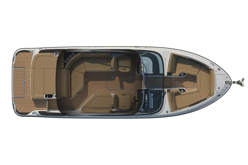 Slide: The Image of Manufacturer Provided Image: Top view of 2023 Sea Ray SLX 260 boat interior layout. - 27