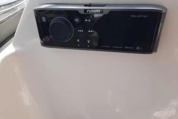 Slide: The Image of Fusion MS-UD750 stereo system on 2016 Grady-White Freedom 205 boat dashboard. - 20