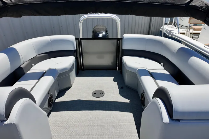 Slide: The Image of 2024 Bentley Pontoons 24 Legacy interior with spacious seating and modern design. - 9