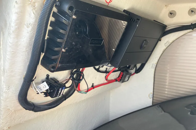 Slide: The Image of Electrical components inside a 2023 Godfrey Monaco 255 SB boat. - 10