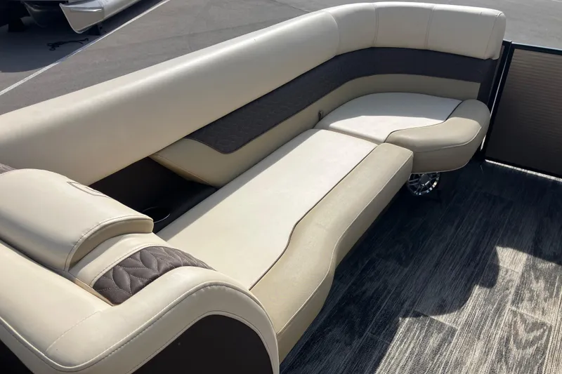 Slide: The Image of Luxurious seating on 2023 Godfrey Monaco 255 SB pontoon boat. - 19