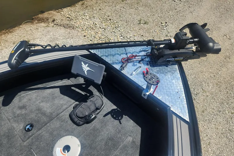 Slide: The Image of 2026 Smoker Craft Adventurer 210 GLS Sport boat with Minn Kota trolling motor. - 29