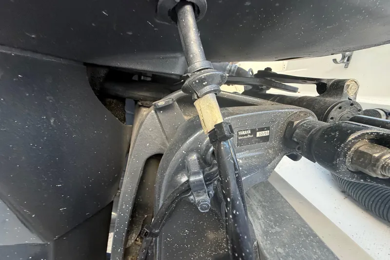 Slide: The Image of Close-up of a 2004 Wellcraft 32 CCF boat's Yamaha engine components. - 30