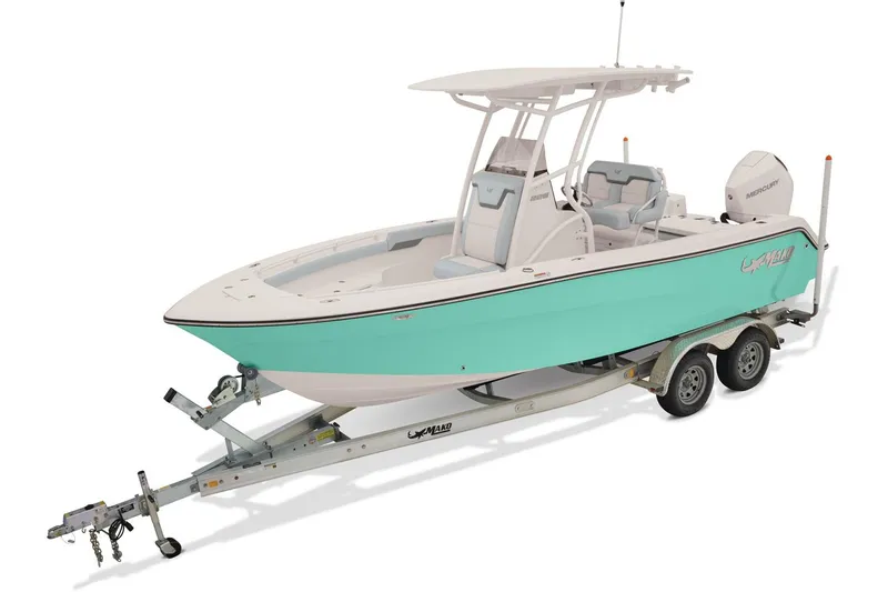 The Image of 2026 Mako 226 Center Console boat on trailer in parking lot. - 0