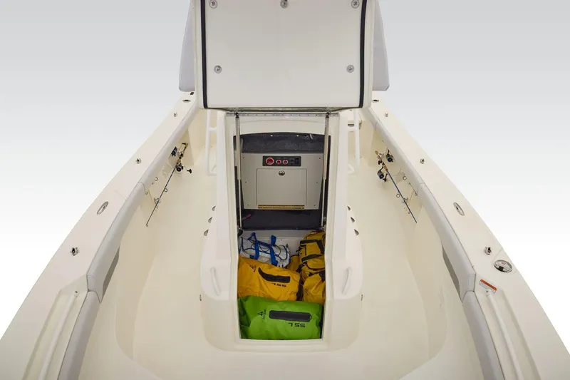 Slide: The Image of Electrical wiring and components inside a 2026 Mako 226 Center Console boat. - 9