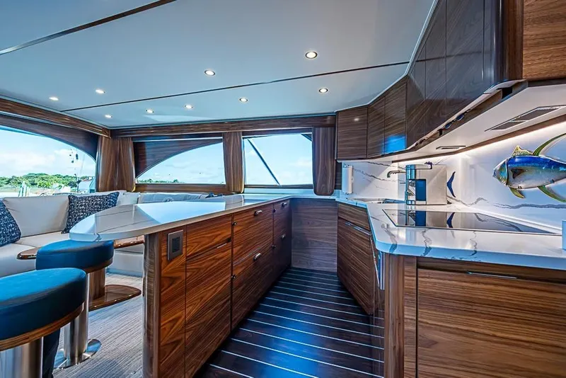 Slide: The Image of Luxurious interior of the 2026 Viking 54 Convertible yacht. - 37