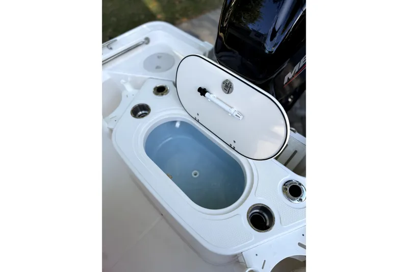 Slide: The Image of Close-up of JL Audio speaker on 2023 Boston Whaler 150 Montauk boat. - 13