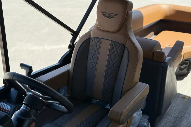 Slide: The Image of Luxury seating in 2026 Bennington 22 M Quad Bench boat, featuring elegant design and premium materials. - 12