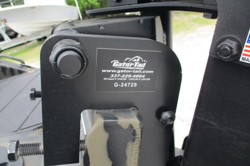 Slide: The Image of Close-up of Gator Tail 1854 Extreme 2026 model with contact details and patent numbers. - 9