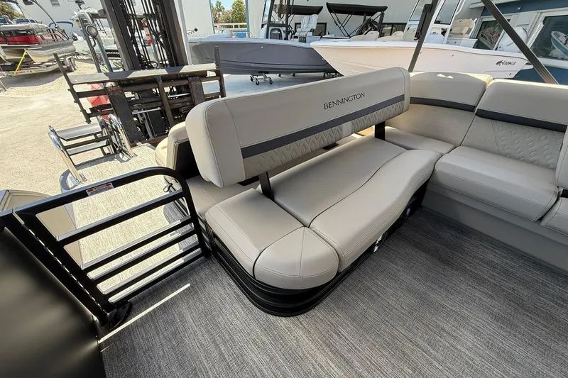 Slide: The Image of 2026 Bennington 22 M Swingback boat interior with luxurious seating and modern design. - 9