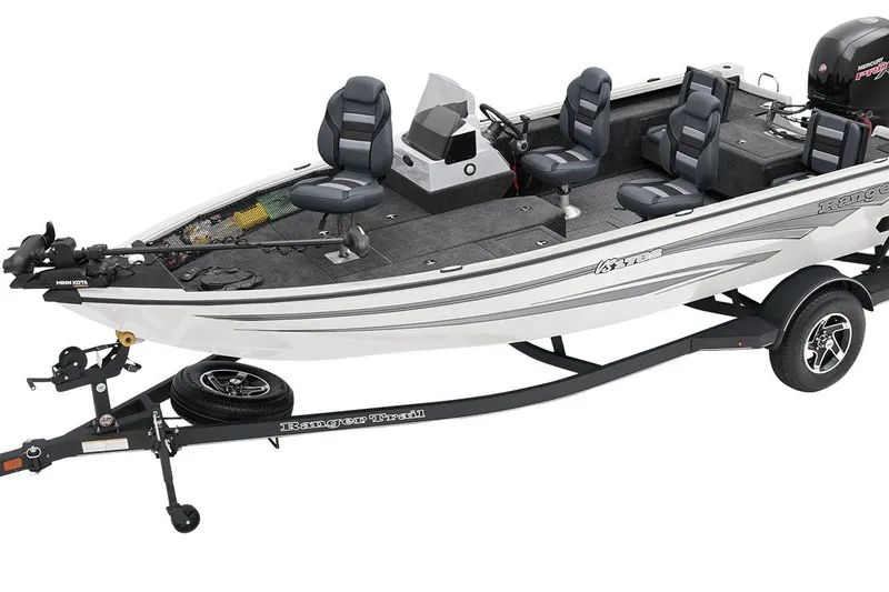 Slide: The Image of Manufacturer Provided Image: 2026 Ranger VS1782SC Reata fishing boat on trailer, featuring modern seating and equipment. - 78