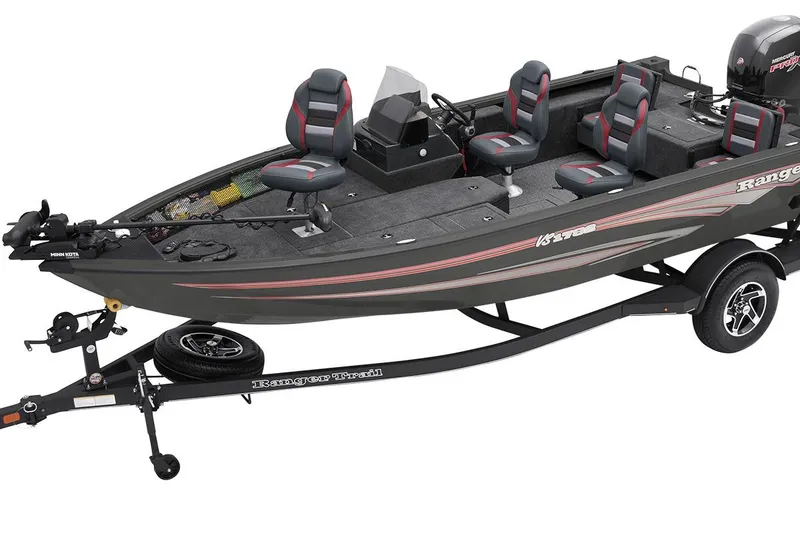 Slide: The Image of Manufacturer Provided Image: 2026 Ranger VS1782SC Reata fishing boat on trailer, featuring modern seating and equipment. - 79