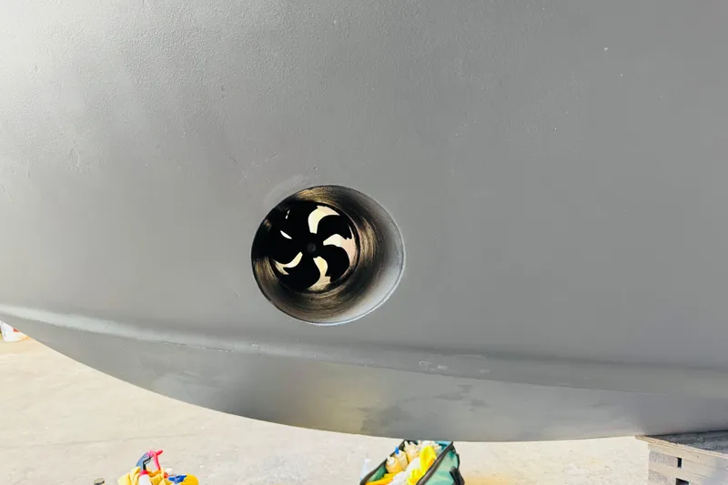 Slide: The Image of Close-up of a 1991 Californian 55 Cockpit Motor Yacht's bow thruster. - 116
