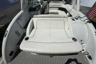 Slide: The Image of 2015 Formula 350 Crossover Bowrider cockpit with modern controls and sleek design. - 12