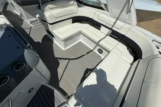 Slide: The Image of 2015 Formula 350 Crossover Bowrider dashboard with steering wheel and controls. - 15