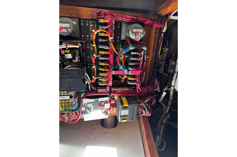 Slide: The Image of Electrical panel with colorful wiring and components, Chen, 1970. - 16