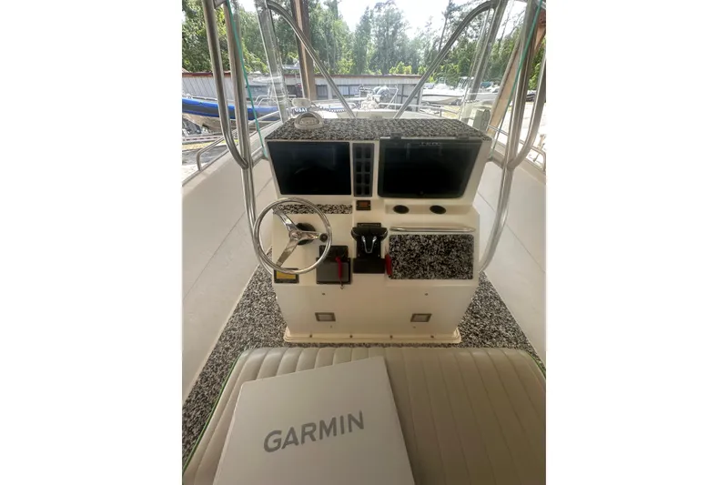 Slide: The Image of Cockpit of 2002 Cape Horn 27 XS boat with Garmin navigation system. - 6