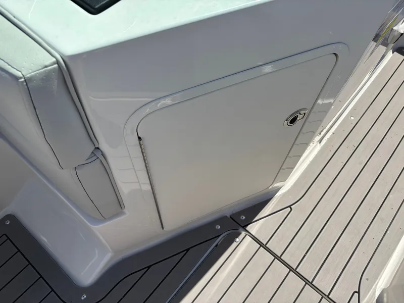 Slide: The Image of Close-up of Sea Ray SPX 190 boat cabin, 2022 model. - 8