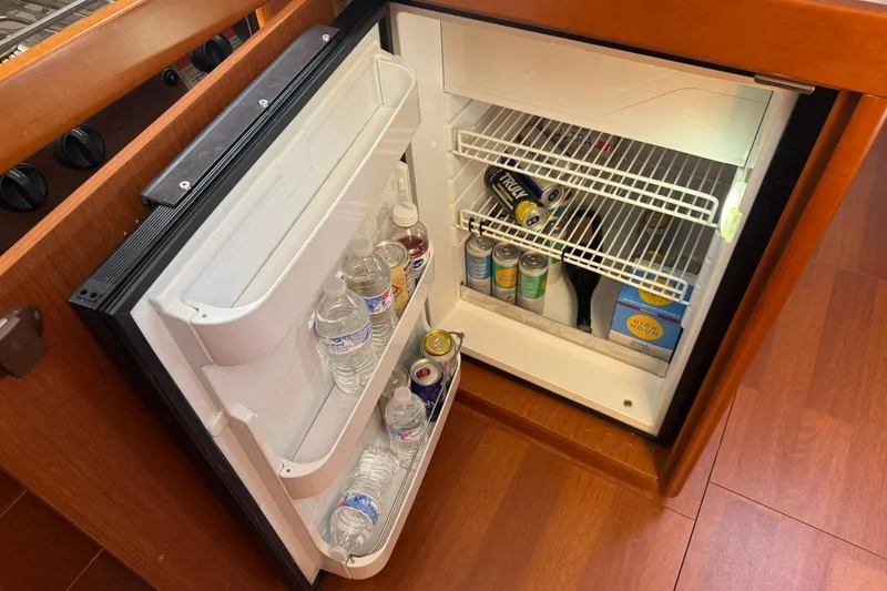 Slide: The Image of Modern kitchen in a 2014 Beneteau Oceanis 45 yacht with sink and stove. - 28