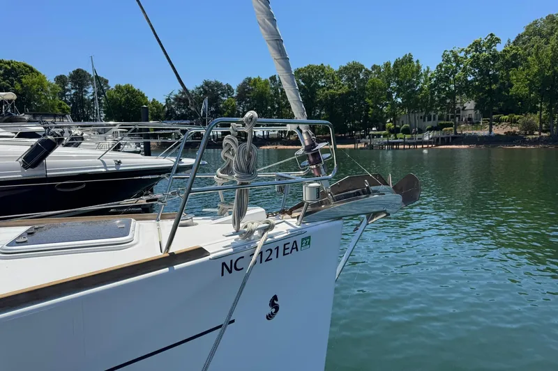 Slide: The Image of Beneteau Oceanis 45 sailboat docked on a sunny day, 2014 model. - 4