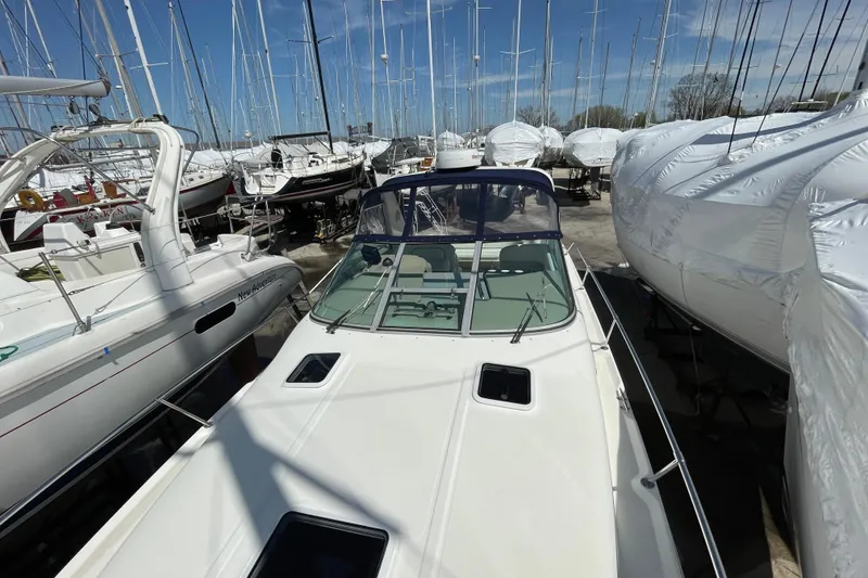 Slide: The Image of Close-up of a 1999 Sea Ray 290 Sundancer RPM gauge showing 5535 hours. - 16