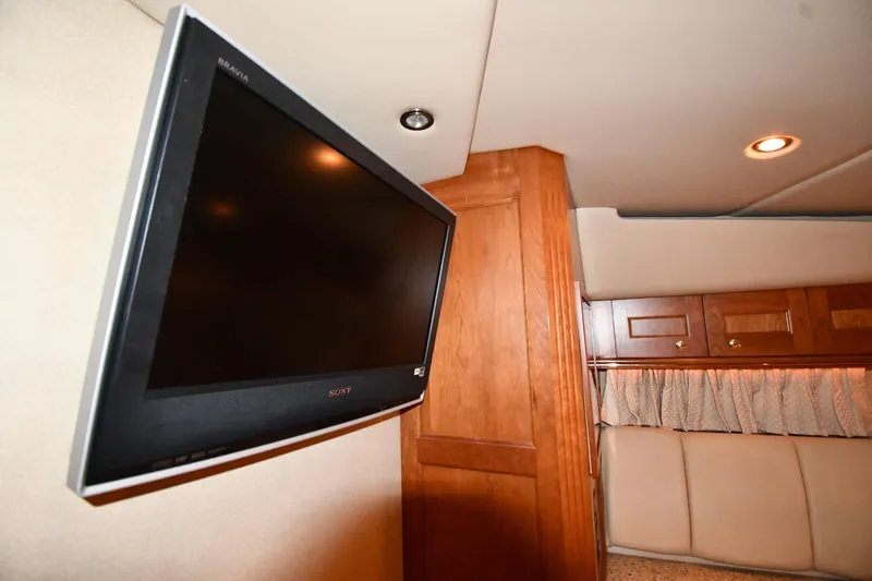 Slide: The Image of Sony Bravia TV in 2003 Cruisers Yachts 5000 Sedan Sport interior cabin. - 38