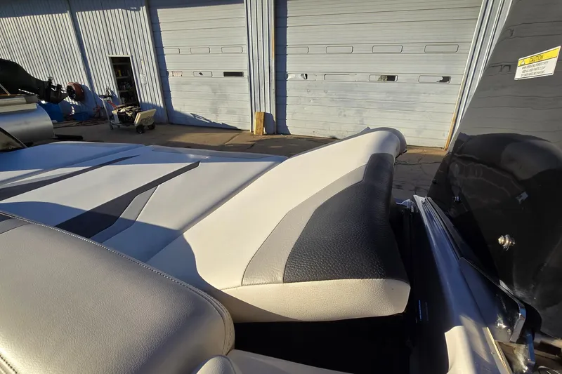 Slide: The Image of 2019 Regal 2000 ES Bowrider boat interior with sleek upholstery design. - 29