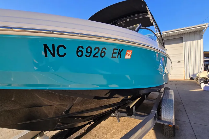 Slide: The Image of 2019 Regal 2000 ES Bowrider boat on trailer, registration NC 6926 EK. - 3