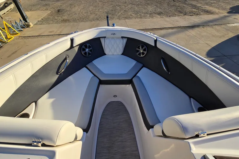 Slide: The Image of 2019 Regal 2000 ES Bowrider interior with cushioned seating and speakers. - 47
