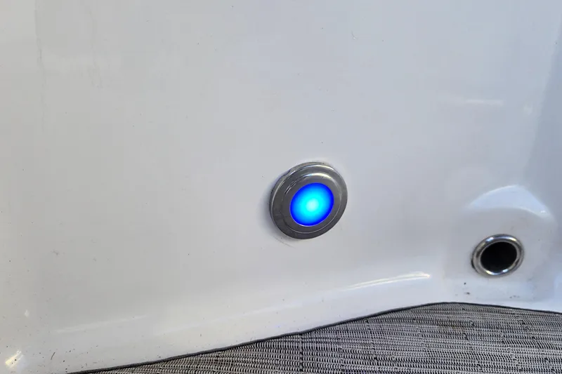 Slide: The Image of Blue LED light on 2019 Regal 2000 ES Bowrider boat hull. - 61