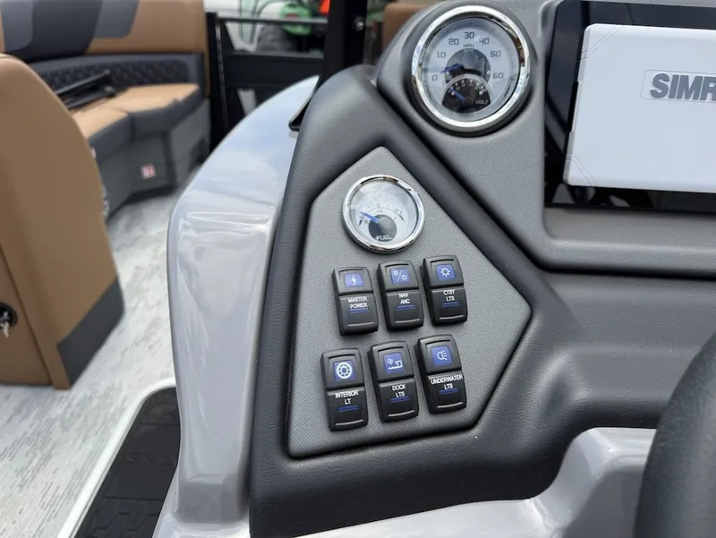 Slide: The Image of Dashboard of 2026 Sylvan L-3 LZ DH with switches and gauges. - 19