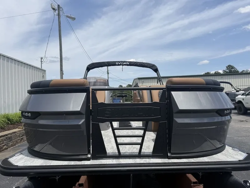 Slide: The Image of 2026 Sylvan L-3 LZ DH pontoon boat on a trailer. - 5