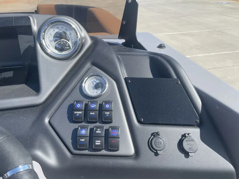 Slide: The Image of Dashboard of 2026 Sylvan L-3 LZ DH with switches and gauges. - 7