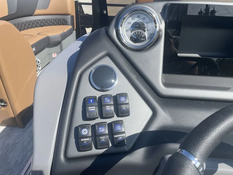 Slide: The Image of Dashboard of 2026 Sylvan L-3 LZ DH with switches and gauges. - 8