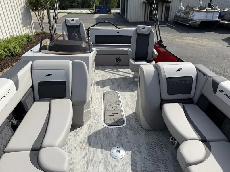 Slide: The Image of Interior of the 2026 Starcraft SLS 3 Q DH pontoon boat. - 5