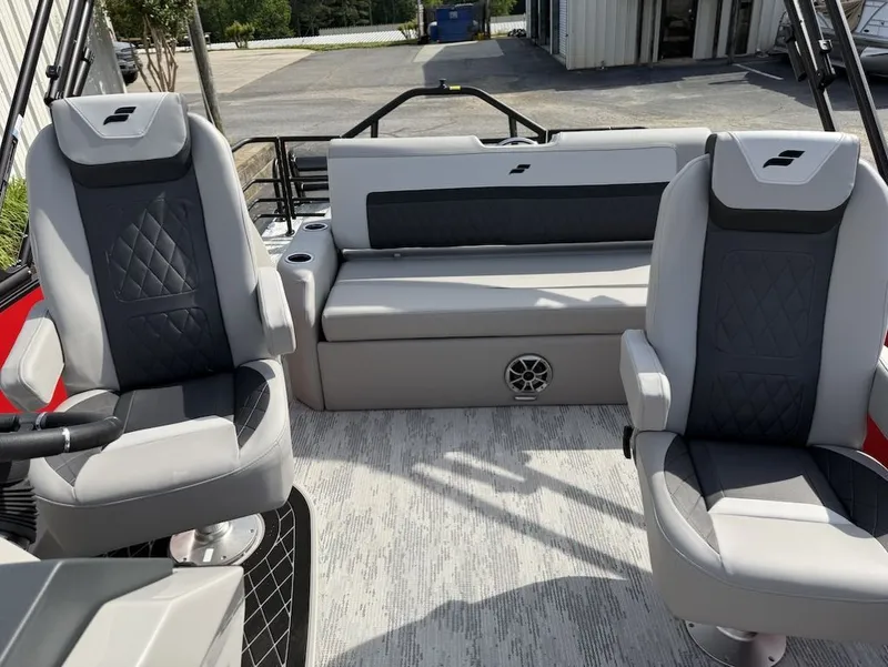 Slide: The Image of Interior of 2026 Starcraft SLS 3 Q DH with gray seating. - 6