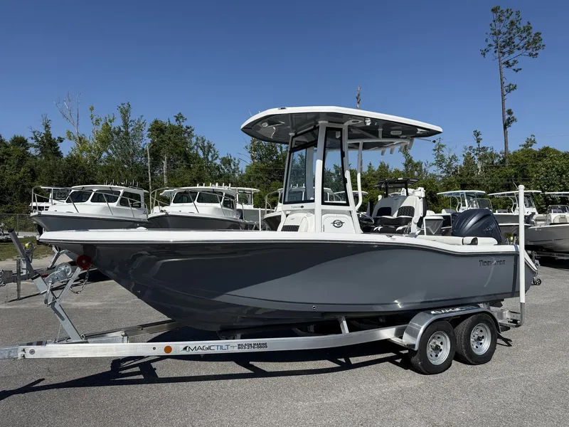 The Image of 2026 Tidewater 210 LXF boat on trailer outdoors. - 1