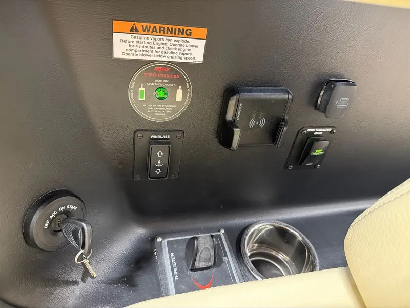 Slide: The Image of Control panel of Chris-Craft Sportster 28 boat, year 2026. - 24
