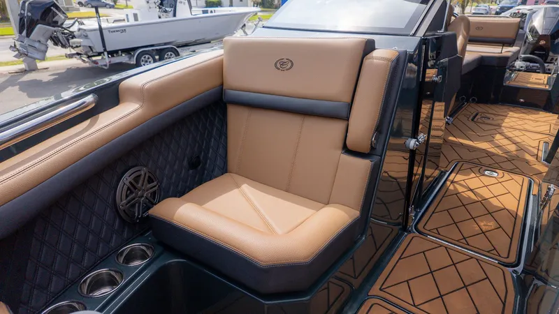 Slide: The Image of Luxurious seating in Cobalt R6 boat, 2026 model. - 25