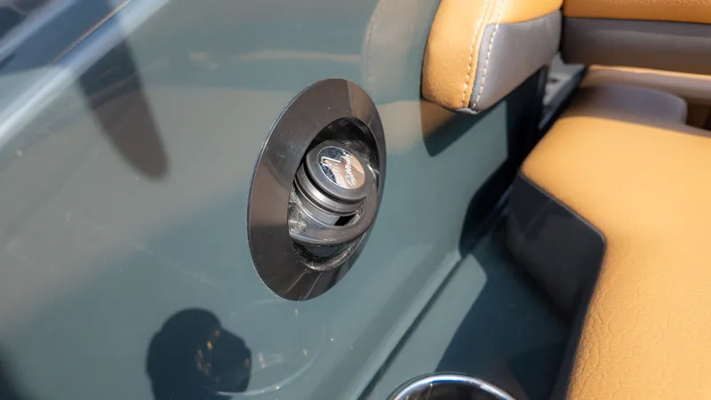 Slide: The Image of Close-up of a 2026 Cobalt R6 boat fuel cap. - 9