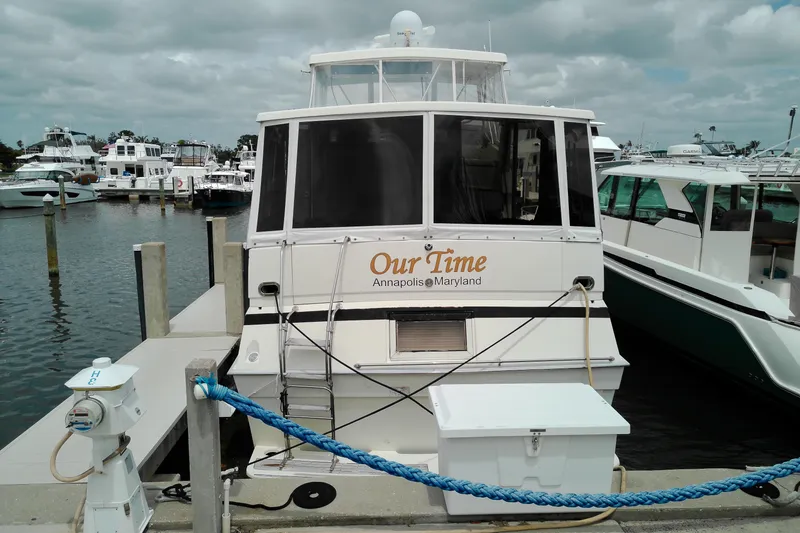 Slide: The Image of 1986 Viking 44 Motor Yacht docked in Annapolis, Maryland marina. - 26