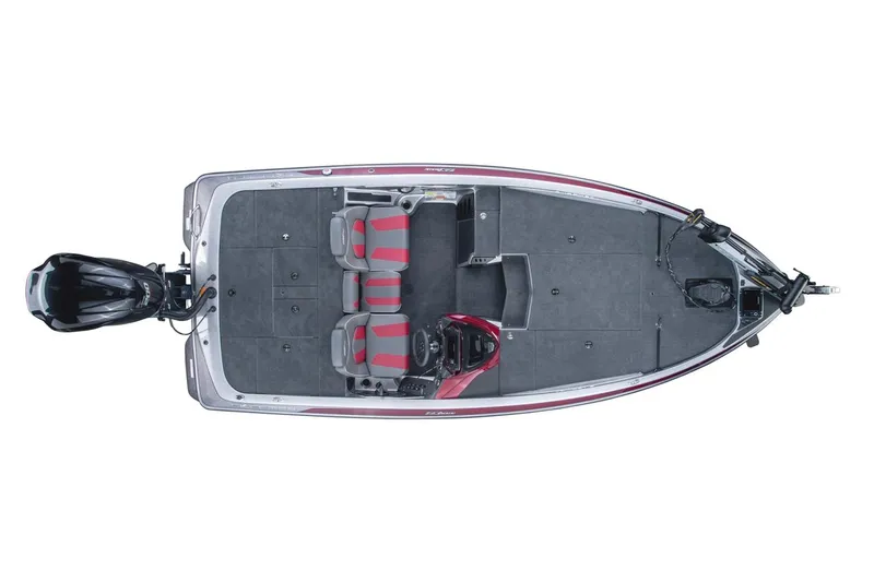 Slide: The Image of Manufacturer Provided Image: 2019 Skeeter ZX 200 fishing boat, top view, red and gray interior. - 26