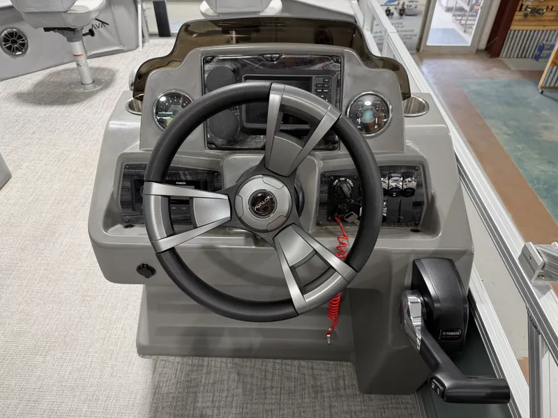 Slide: The Image of Steering console of the 2026 Avalon Venture 85 Rear Fish. - 8